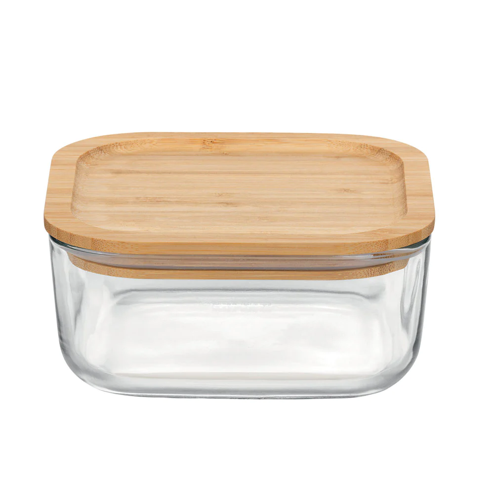 Boîte avec couvercle Frigoverre 10x10 cm en bambou Bormioli Rocco