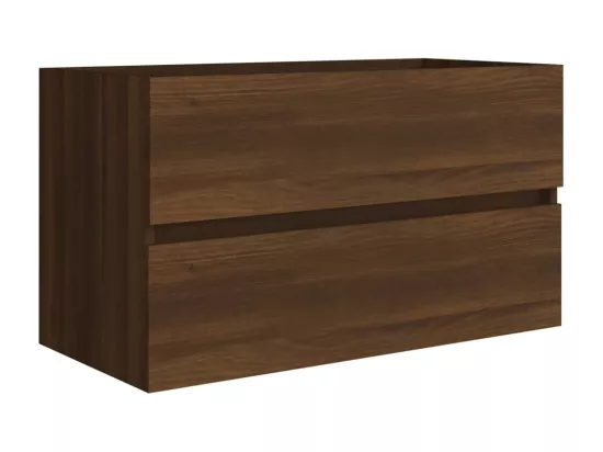 Meuble lavabo avec bassin intégré Chêne brun Bois d'ingénierie