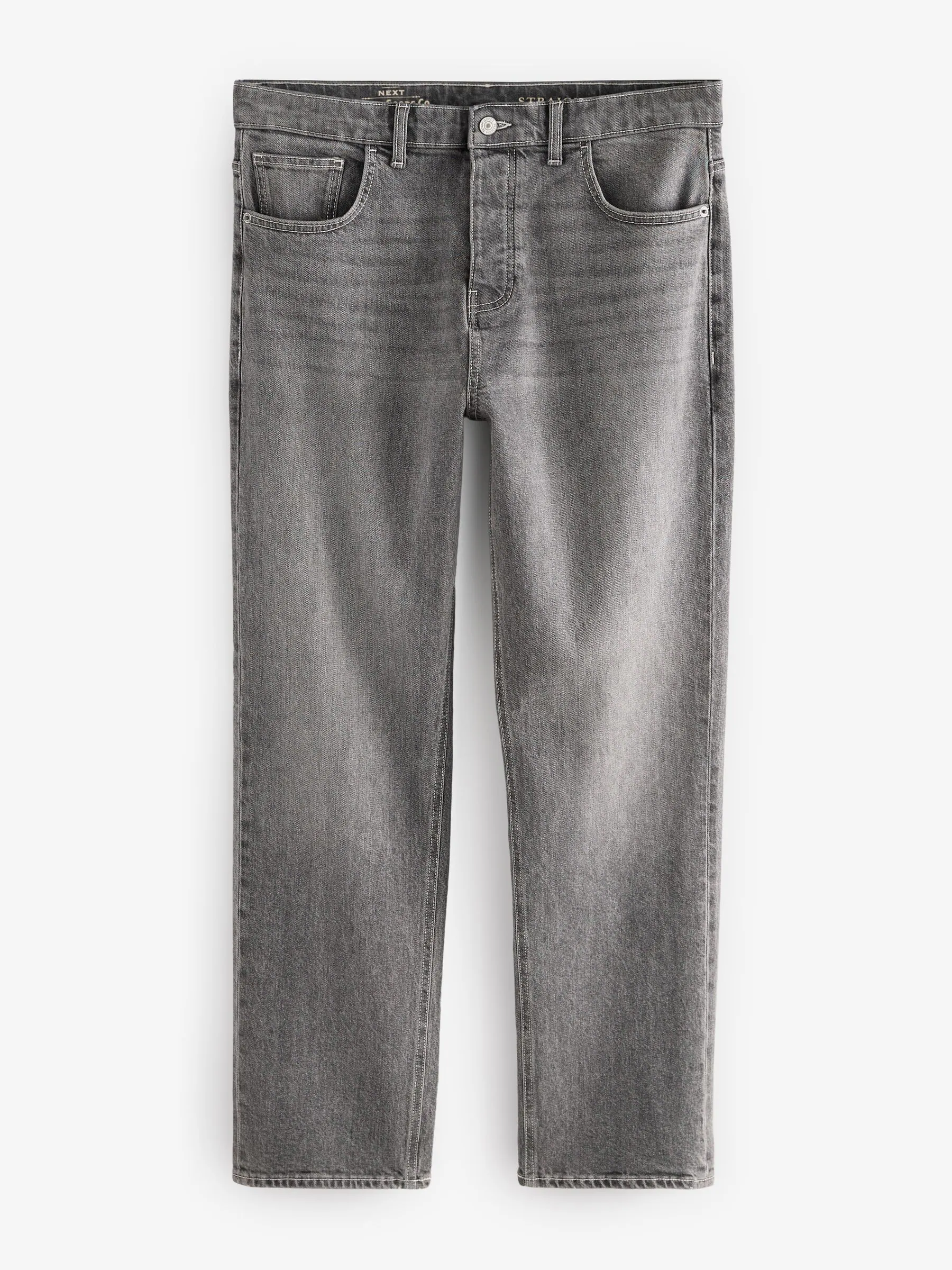 Grijs - Straight fit - Vintage wash denim jeans