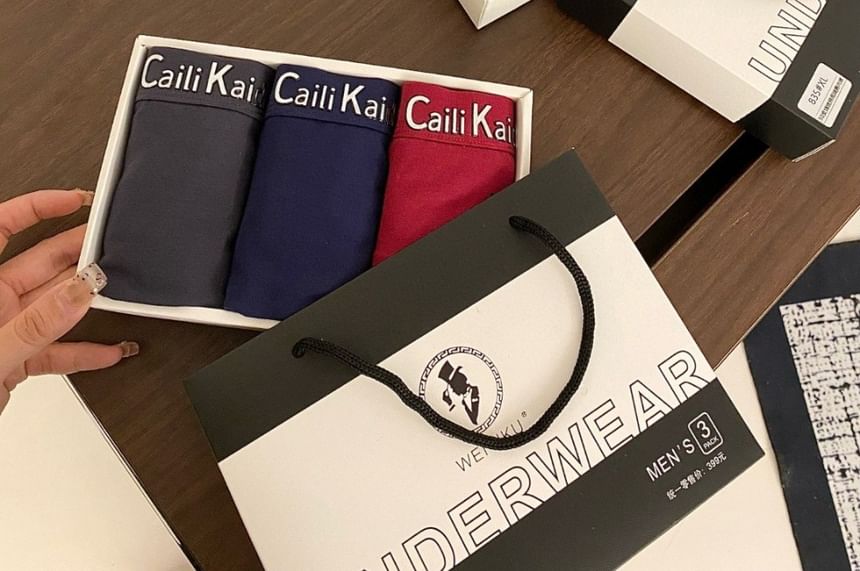 Yunlela - Set van 3: Boxershorts met letters