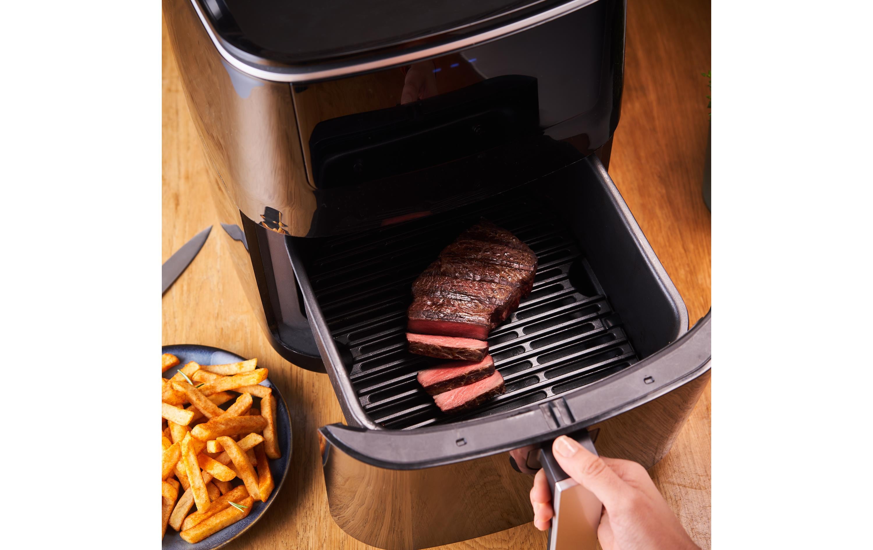 Heissluft-Fritteuse Easy Fry Grill & Steam 3 in 1, Schwarz<br>Heissluftfritteuse mit Grill und Dampfgarer Funktion