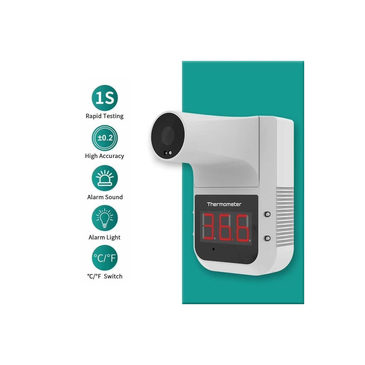 Veggmontert termometer med IR-teknologi, ideelt for kontorer