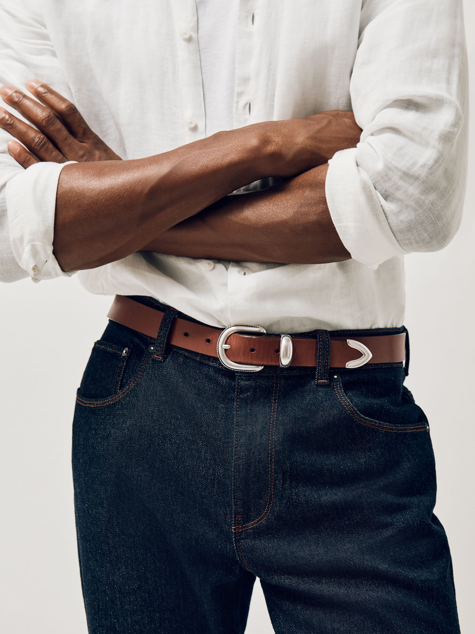 Lichtbruin - Reiss Jonny Leather Western Belt