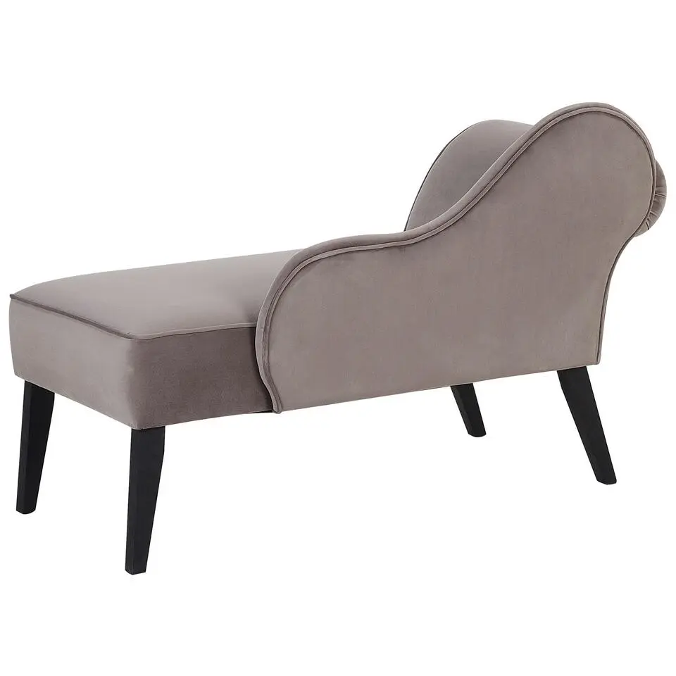 BIARRITZ - Chaise longue - Grijs - Linkerzijde - Fluweel