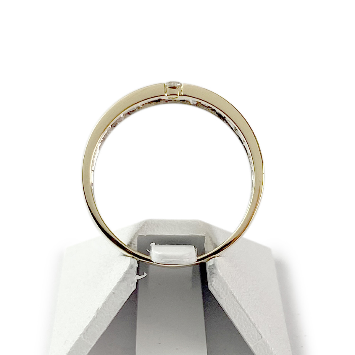 Bague d'occasion alliance et solitaire 2 ors 750 diamants