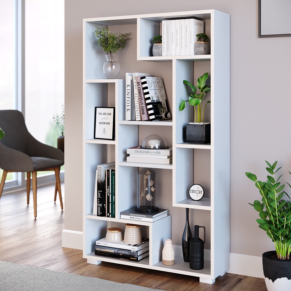 Vicco Raumteiler Domus 9 offene Fächer weiß Bücherregal Standregal Aktenregal