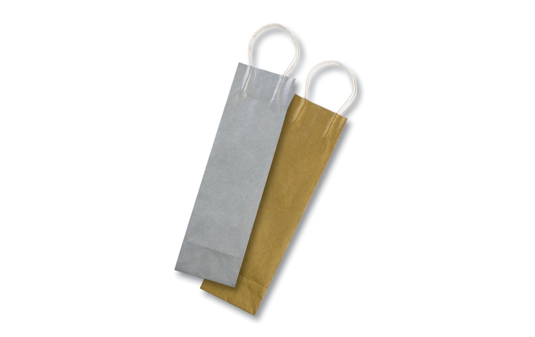 Flaschentasche Gold/Silber Gold/Silber, 12 x 10 x 36 cmTasche zum Verschenken von Weinflaschen