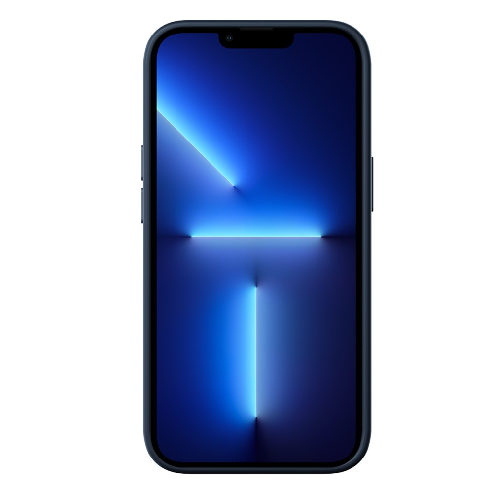 iPhone 14 Pro Max MagSafe Silikon Case Hülle mit Kameraschutz   Display Panzerglas - Dunkelblau