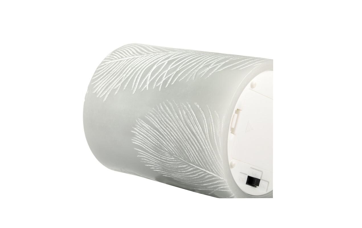 LED-Kerzen Set Cosy Feather, Ø 7.6 cm, Grau/Weiss, 2 Stk.LED-Wachskerze, 2er Set