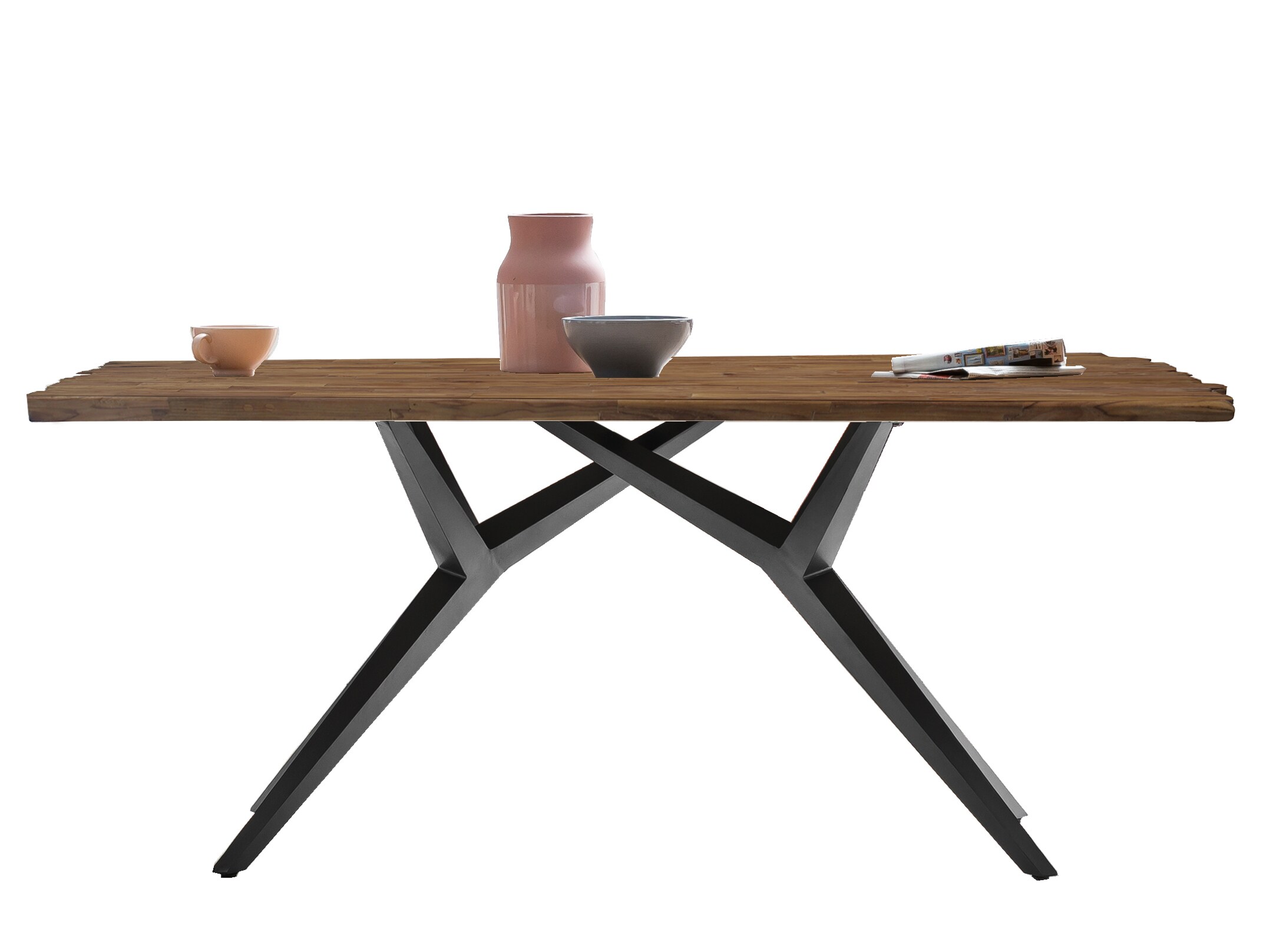 Esstisch 240x100 Teak Metall Holztisch Esstisch Speisetisch Küchentisch Küche