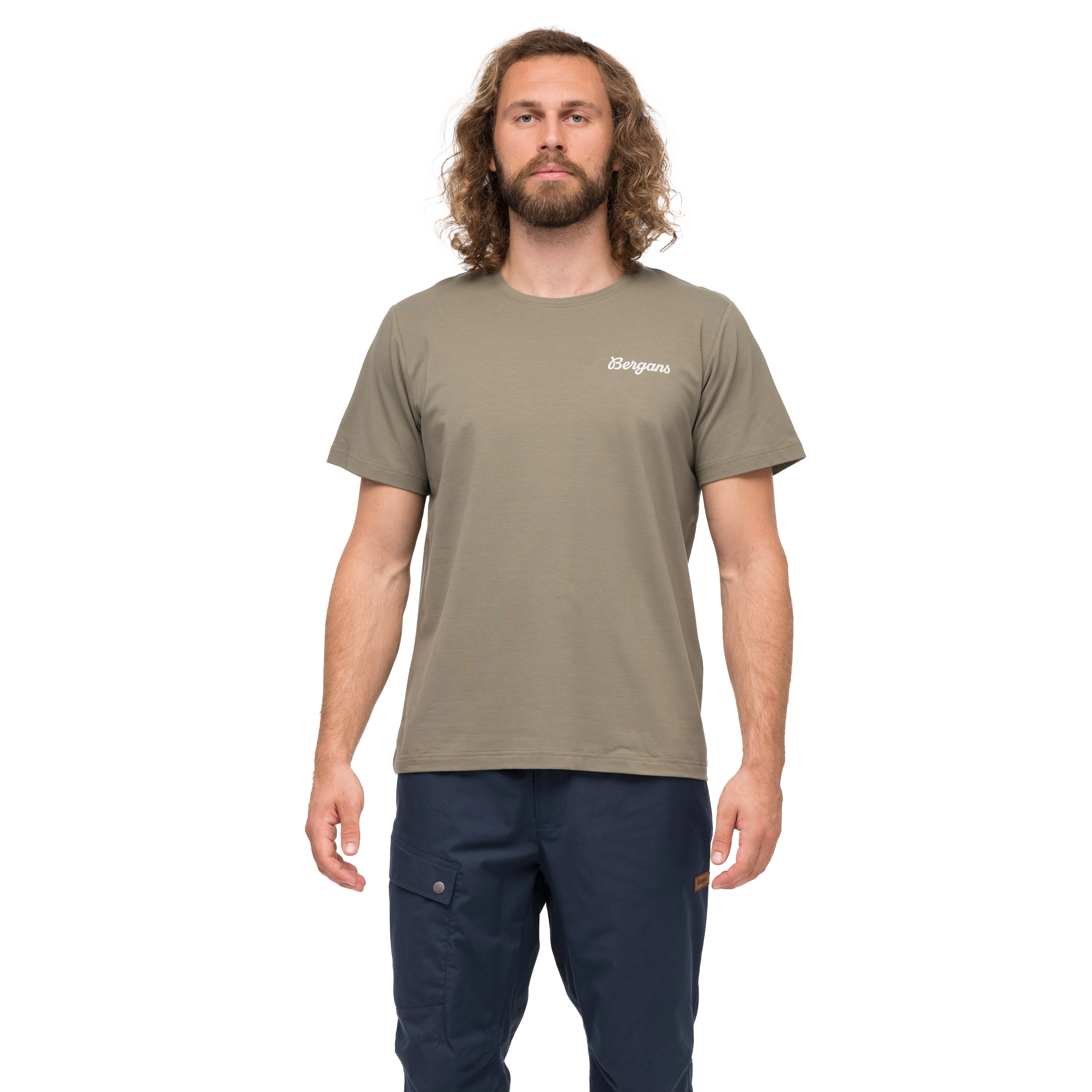 Nordmarka Organic Cotton Print Tee Men Green Mud
