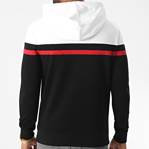 Sweat Capuche Slim Fit Tricolore 1274 Blanc Rouge Noir