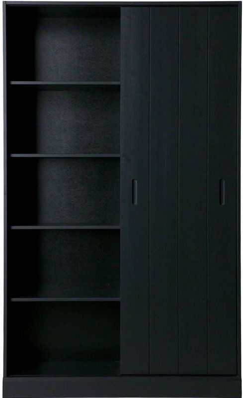 WOOOD - Move - Schuifdeurkast - Zwart - 200x120x42 cm