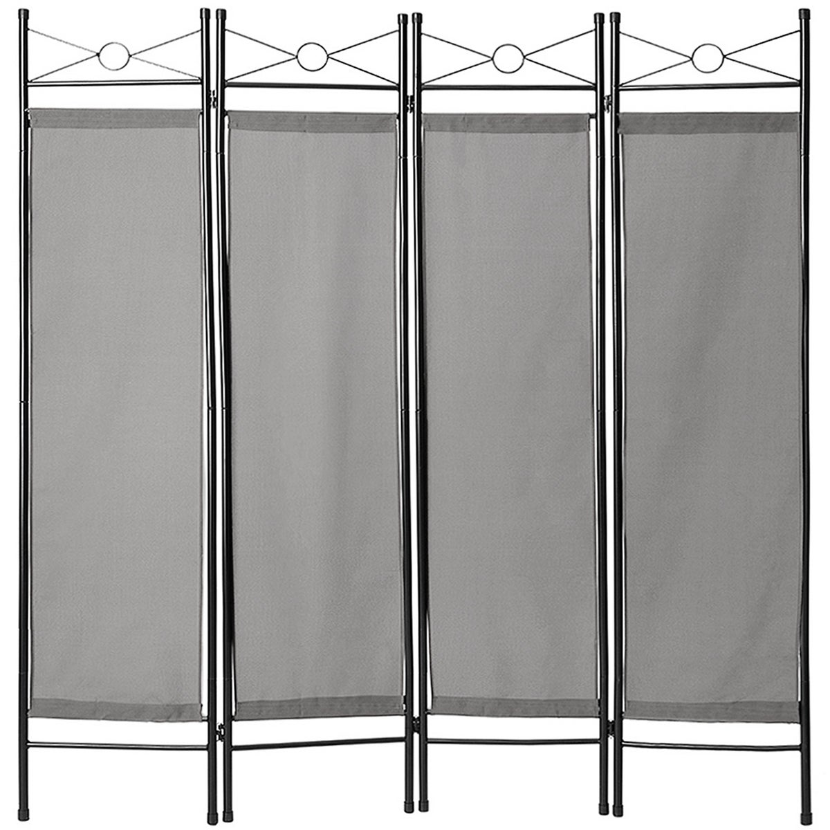 tectake roomdivider, 4-delig privacyscherm, 160 x 2,5 x 180 cm