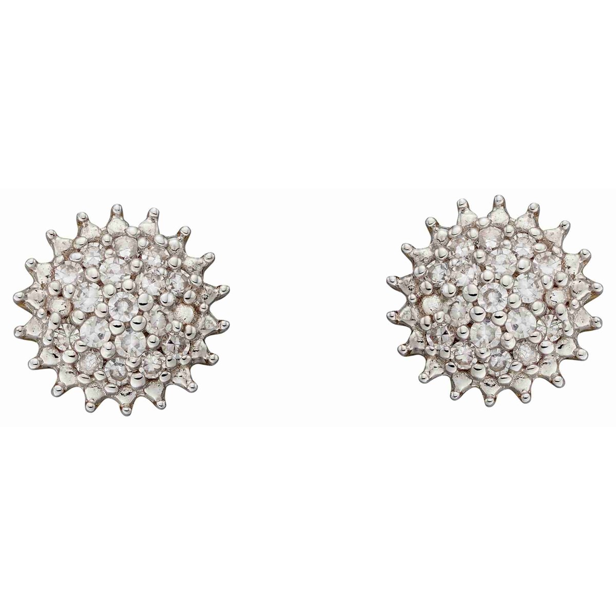 Boucle d'oreille diament sur or blanc 375/1000