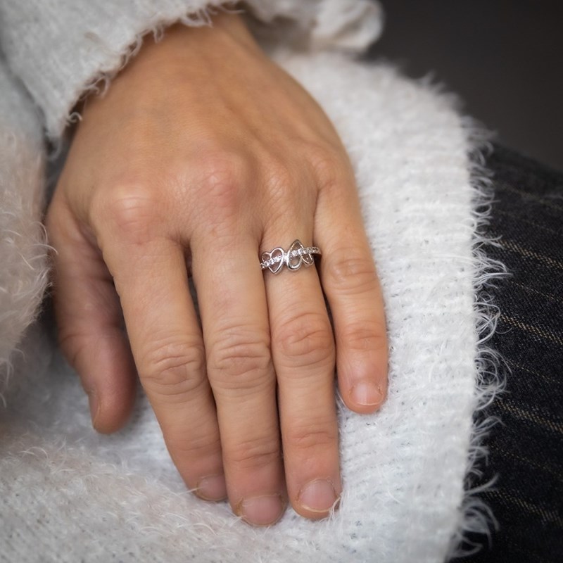 Bague Femme Rhodium Coeur ARWEN