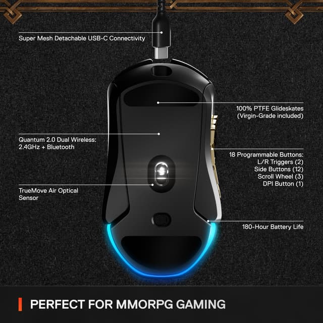 SteelSeries Aerox 9 trådløs gamingmus (WOW Limited Edition)