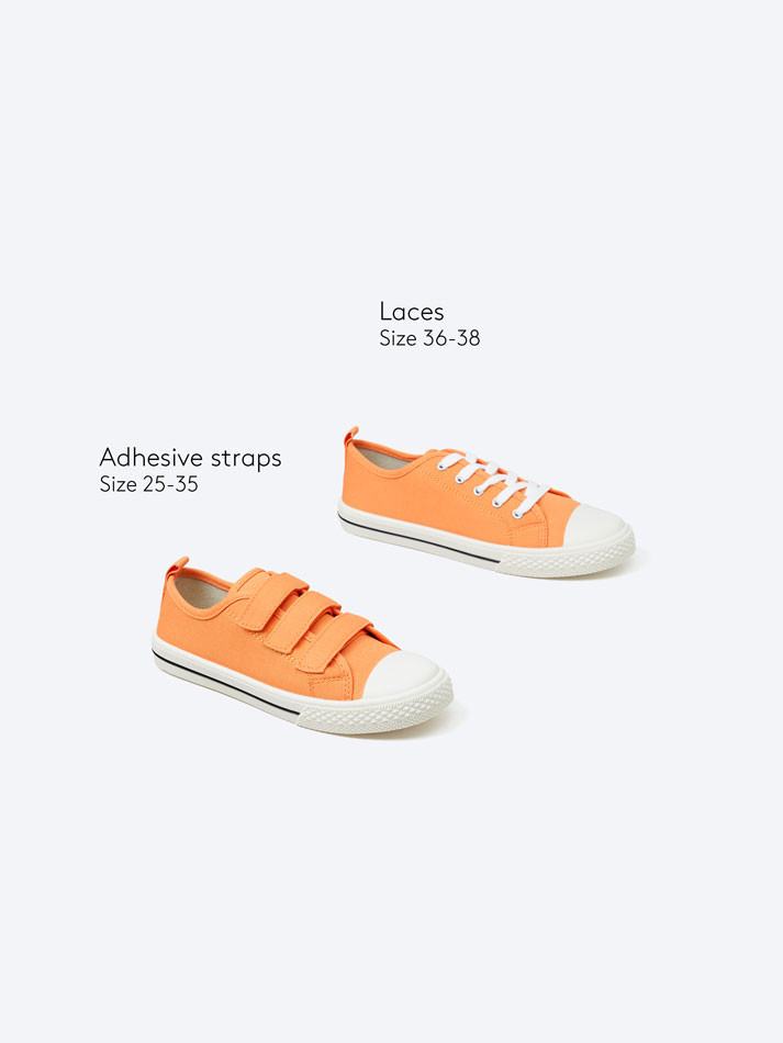 Tênis com biqueira de malha - Laranja