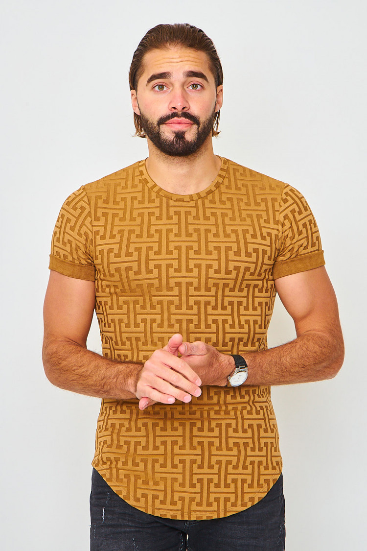 T-shirt camel motif grec