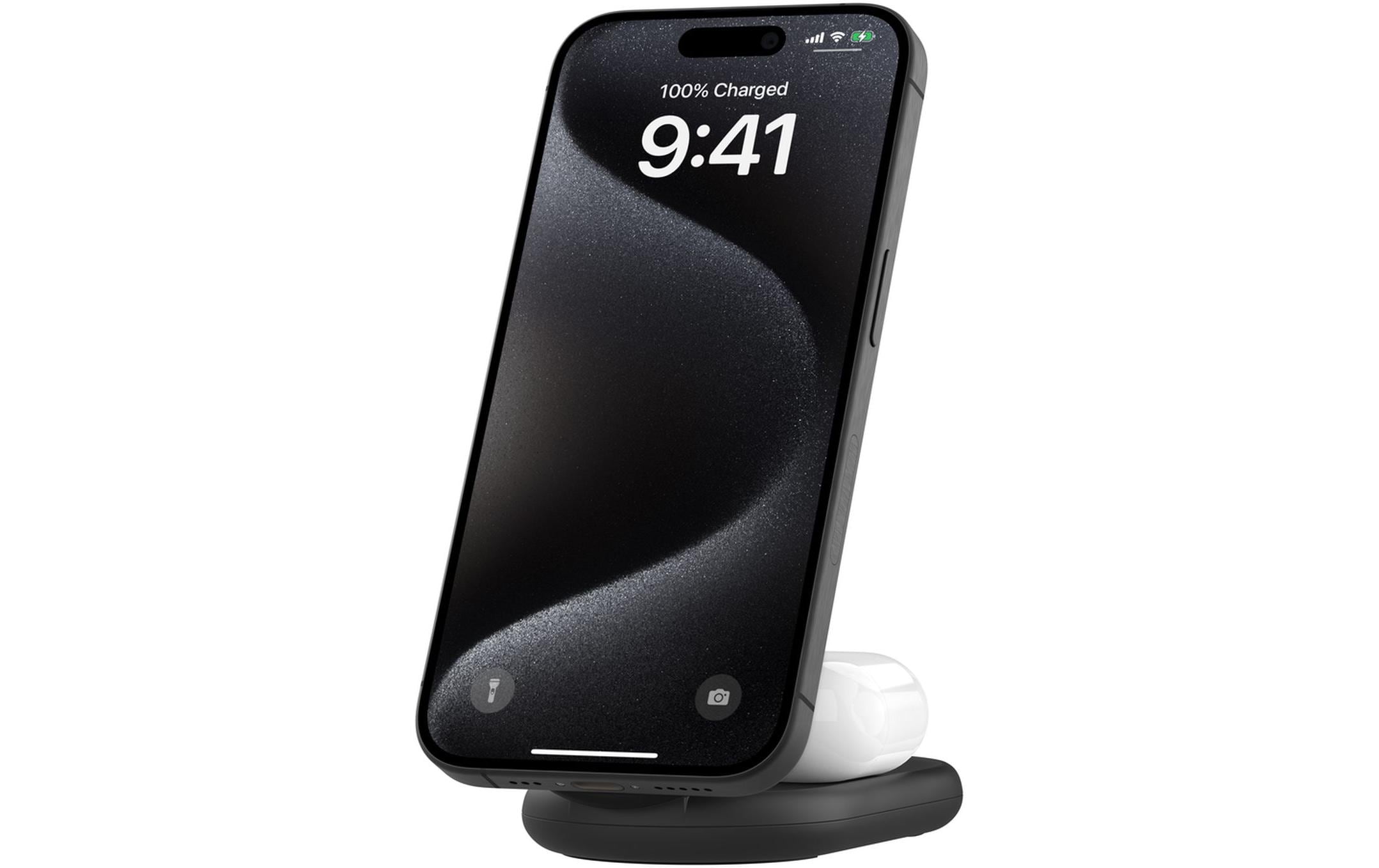 Wireless Charger Boostcharge klappbar Schwarz inkl. NetzteilVerstellbare kabellose magnetische Ladestation mit Qi2