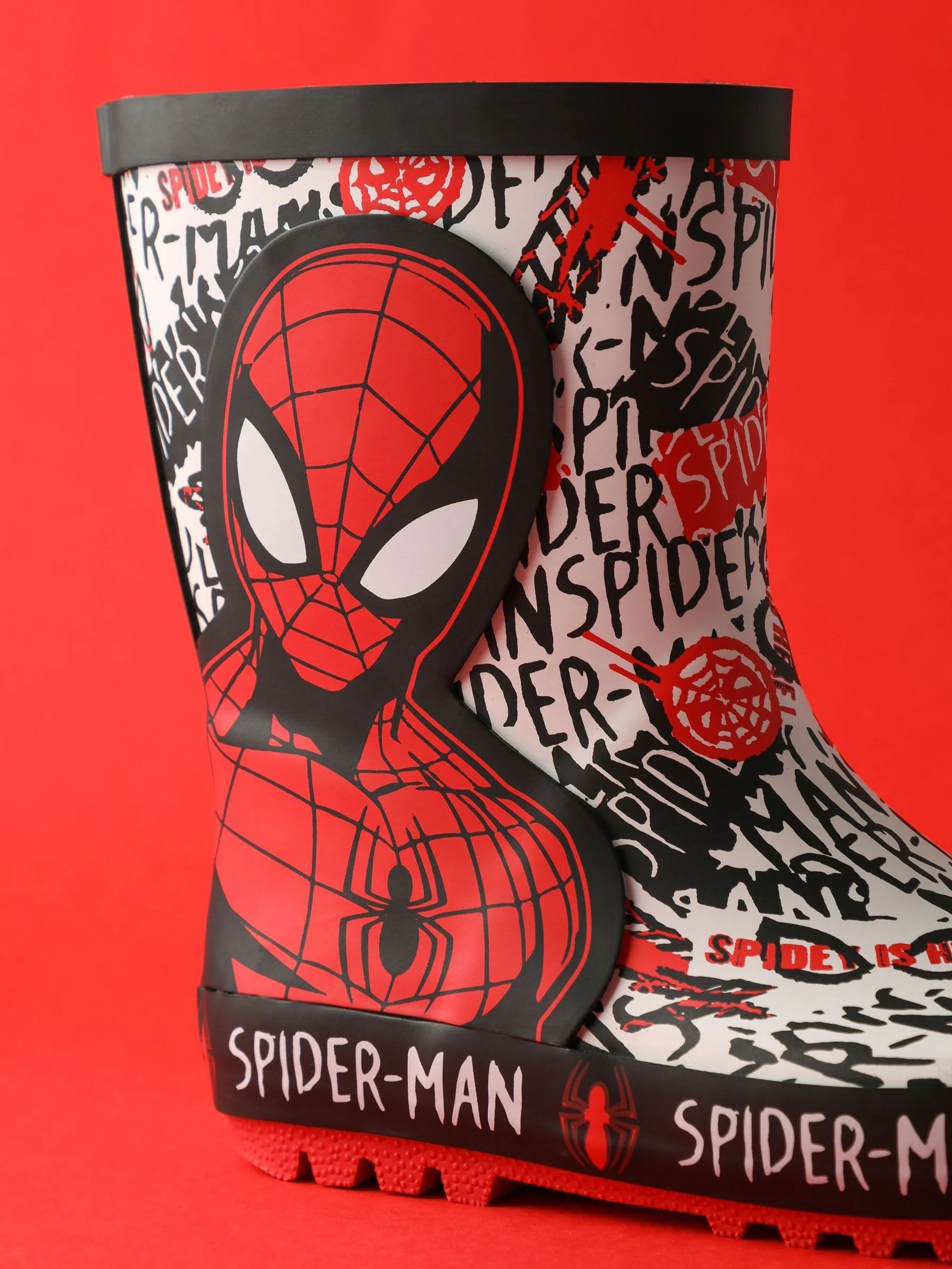 Vanilla Underground Spiderman Boys Wellies with Handles
