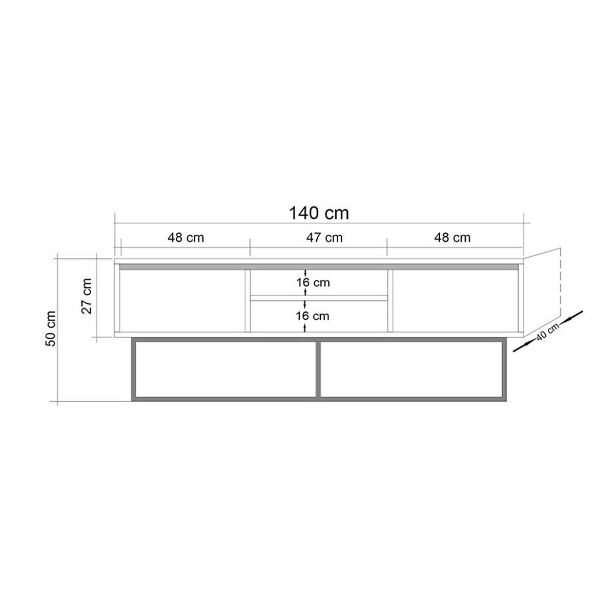 Calicosy - TV-Meubel Rodez - 140 cm