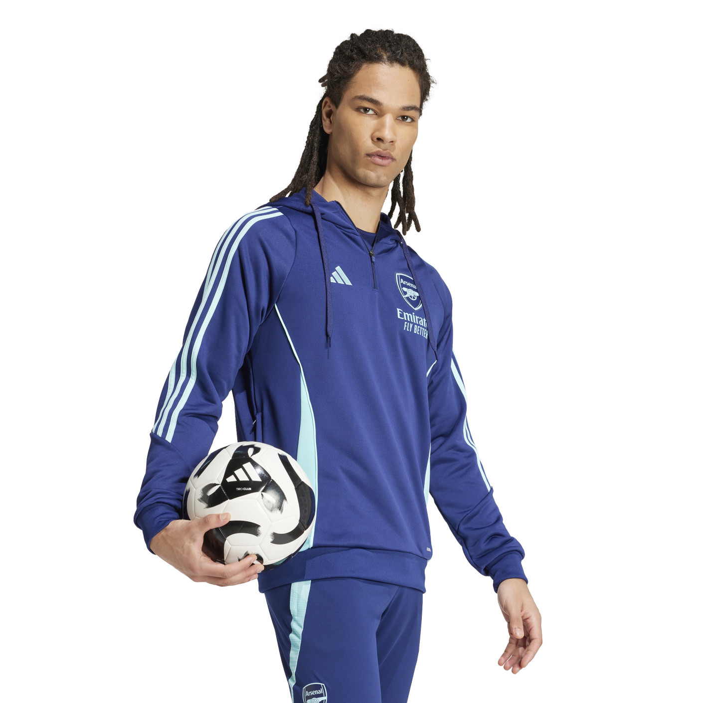 Adidas Arsenal Track Hoodie 2024-2025 Donkerblauw Lichtblauw
