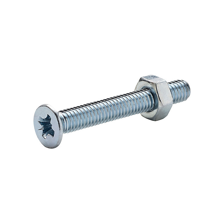 20 vis métaux tête fraisée acier zingué 4 x 30 mm
