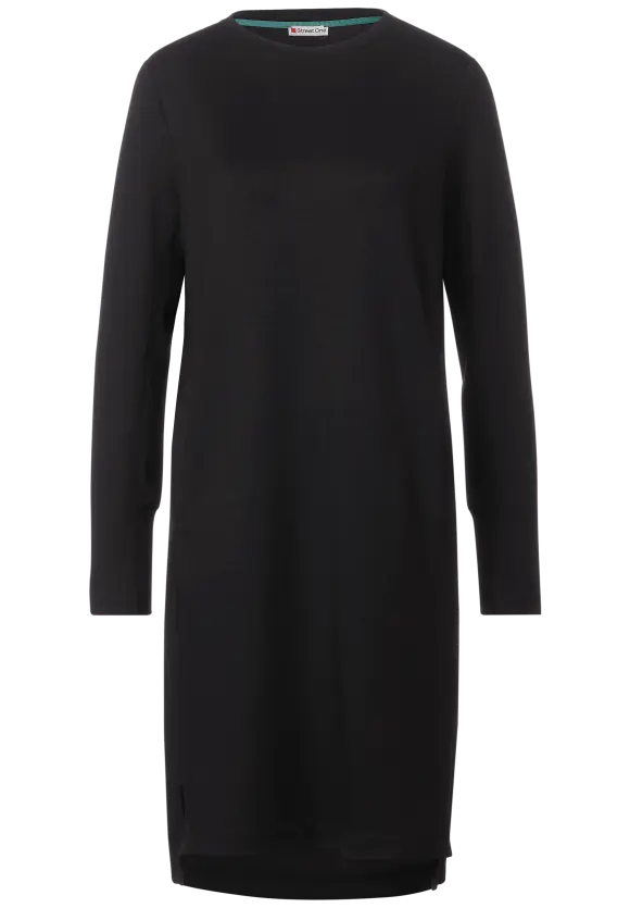Sweatkleid mit Tapedetails - Black
