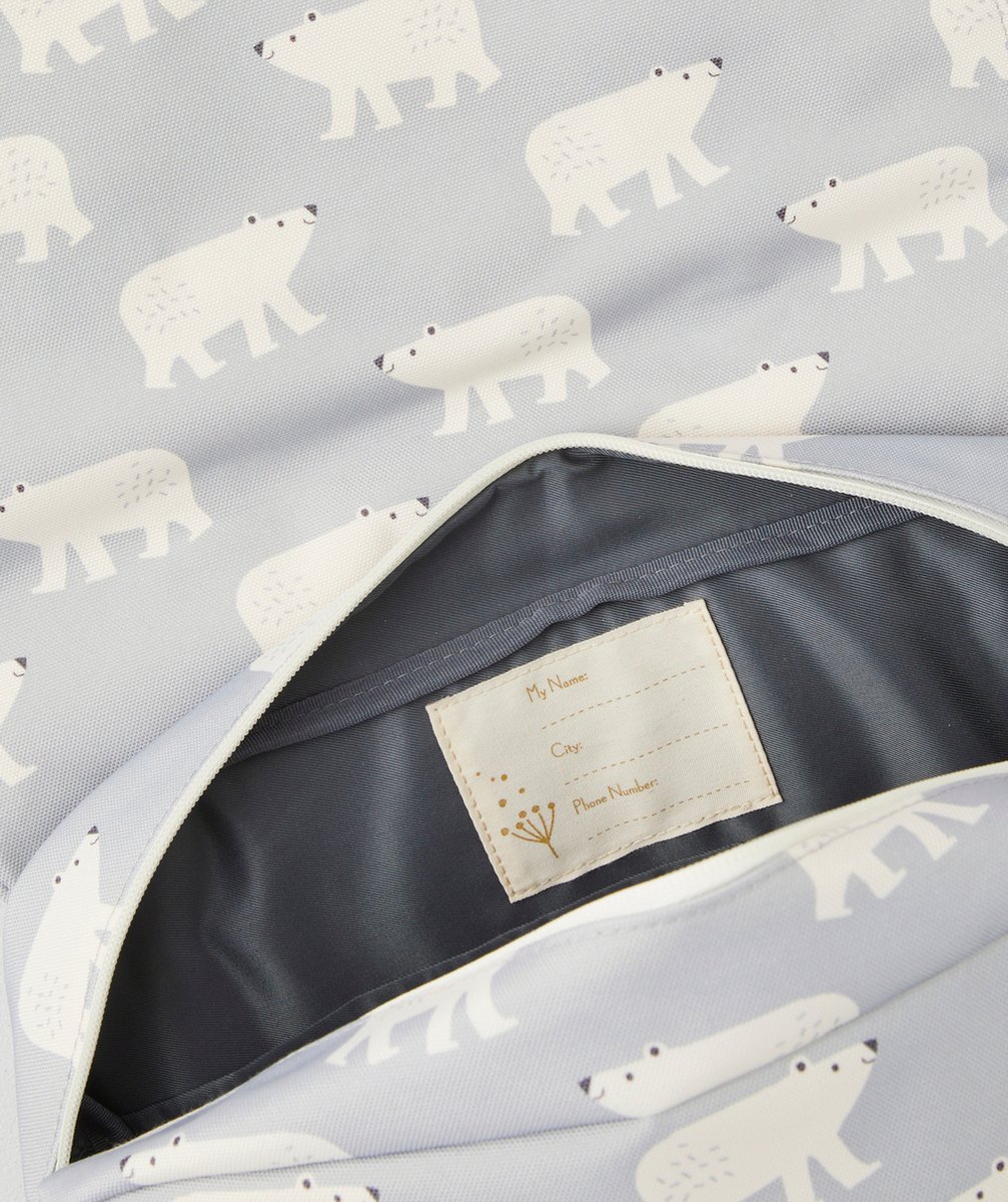 FRESKCARTABLE BLEU CIEL AVEC IMPRIMÉ OURS POLAIRE EN PLASTIQUE RECYCLÉ