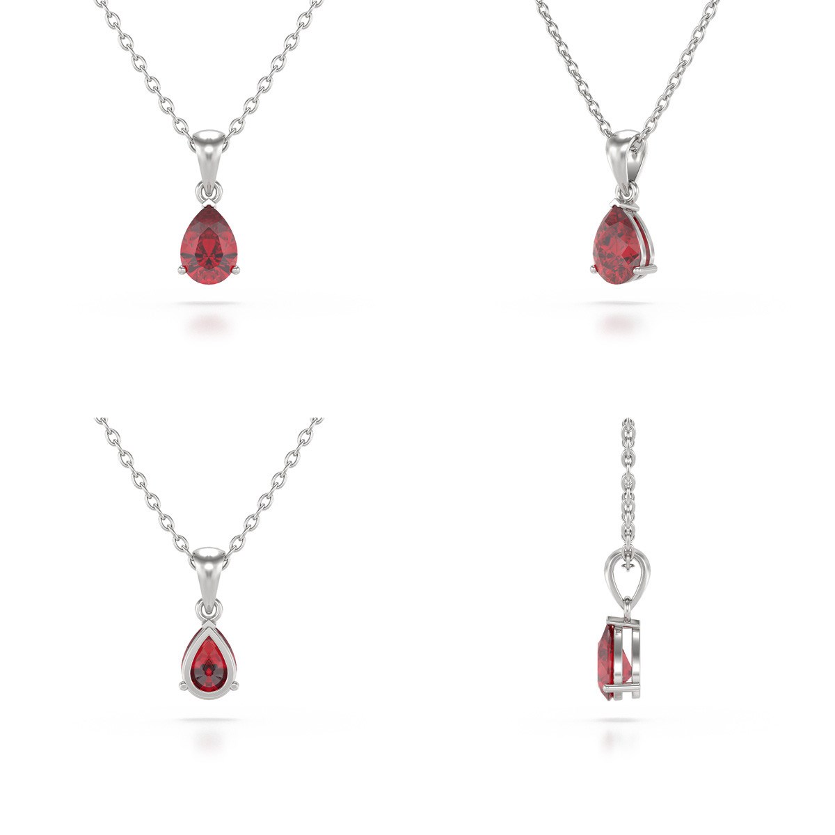 Collier Pendentif Rubis en Argent 925 - Cadeau Luxueux | Aden