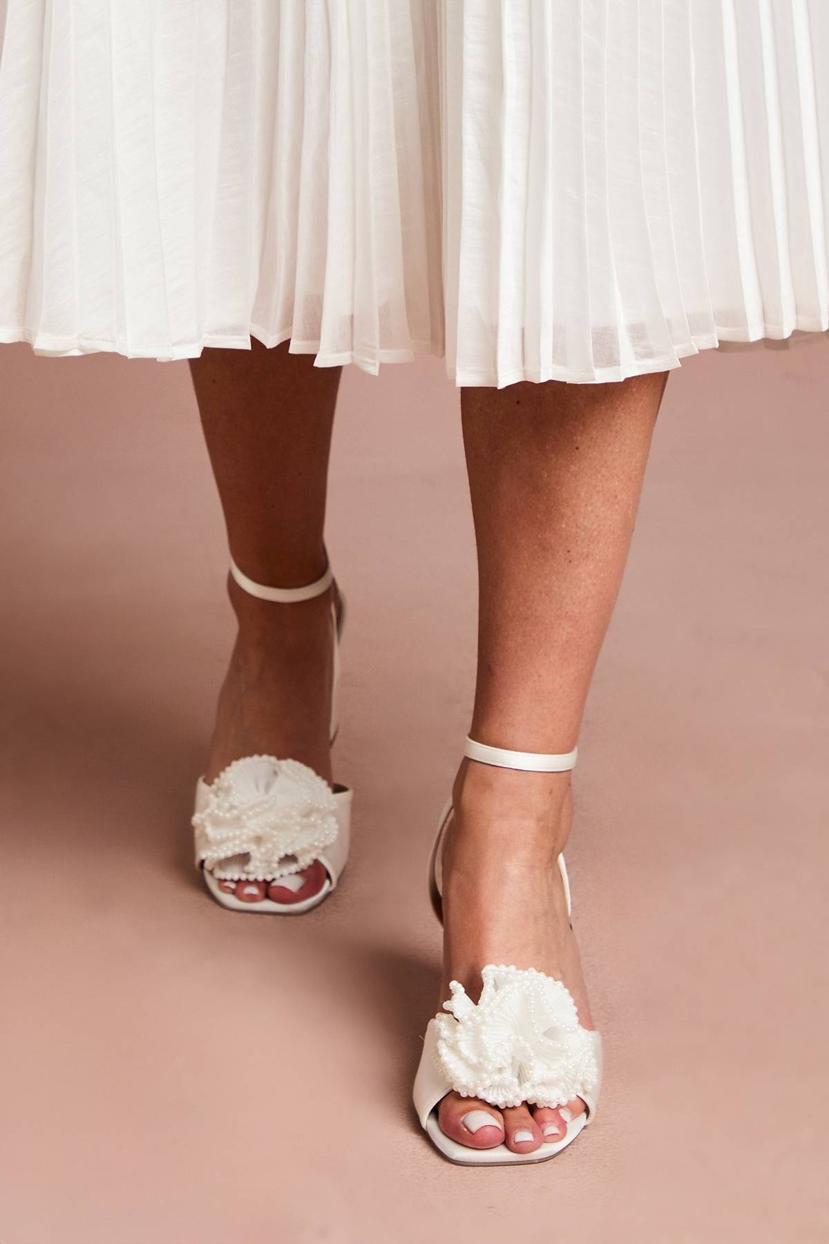 Coast Sandales de Mariée Paloma à Talons Hauts Carrés avec Détail Corsage