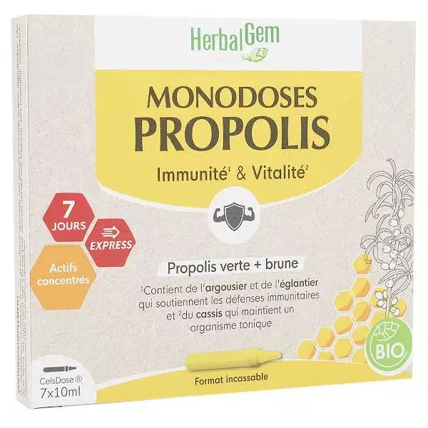 Herbalgem Própolis Orgânica 7 ampolas