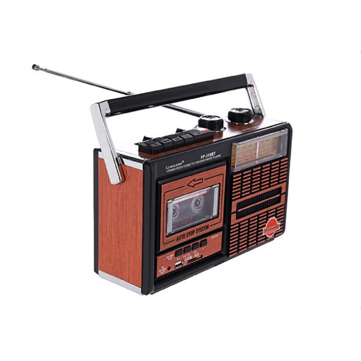 Universal Haut-parleur Bluetooth vintage - Couleur bois
