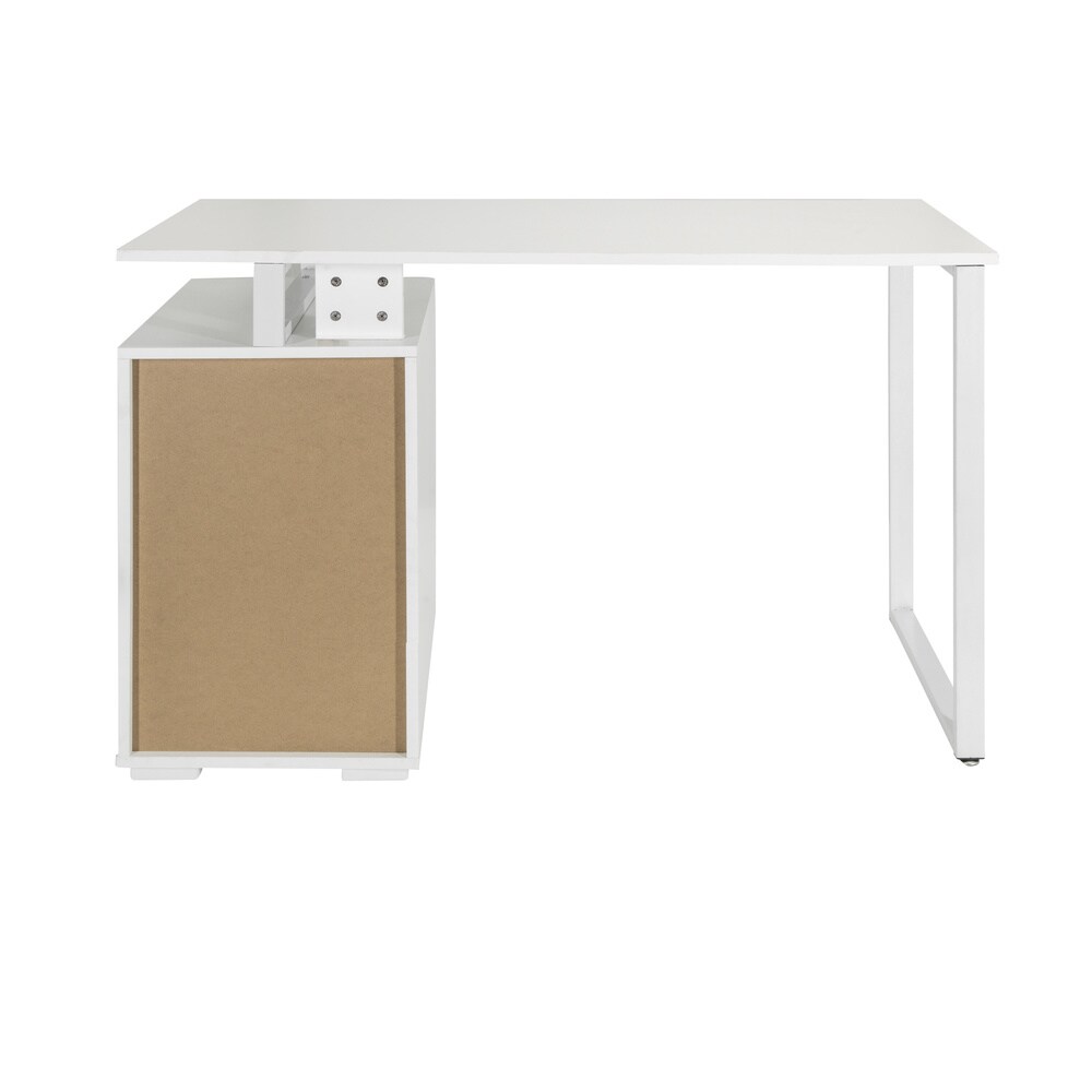 Schreibtisch EASY WORK V Melaminharzbeschichtete Spanplatte, Gestell pulverbeschichteter Stahl hjh OFFICE