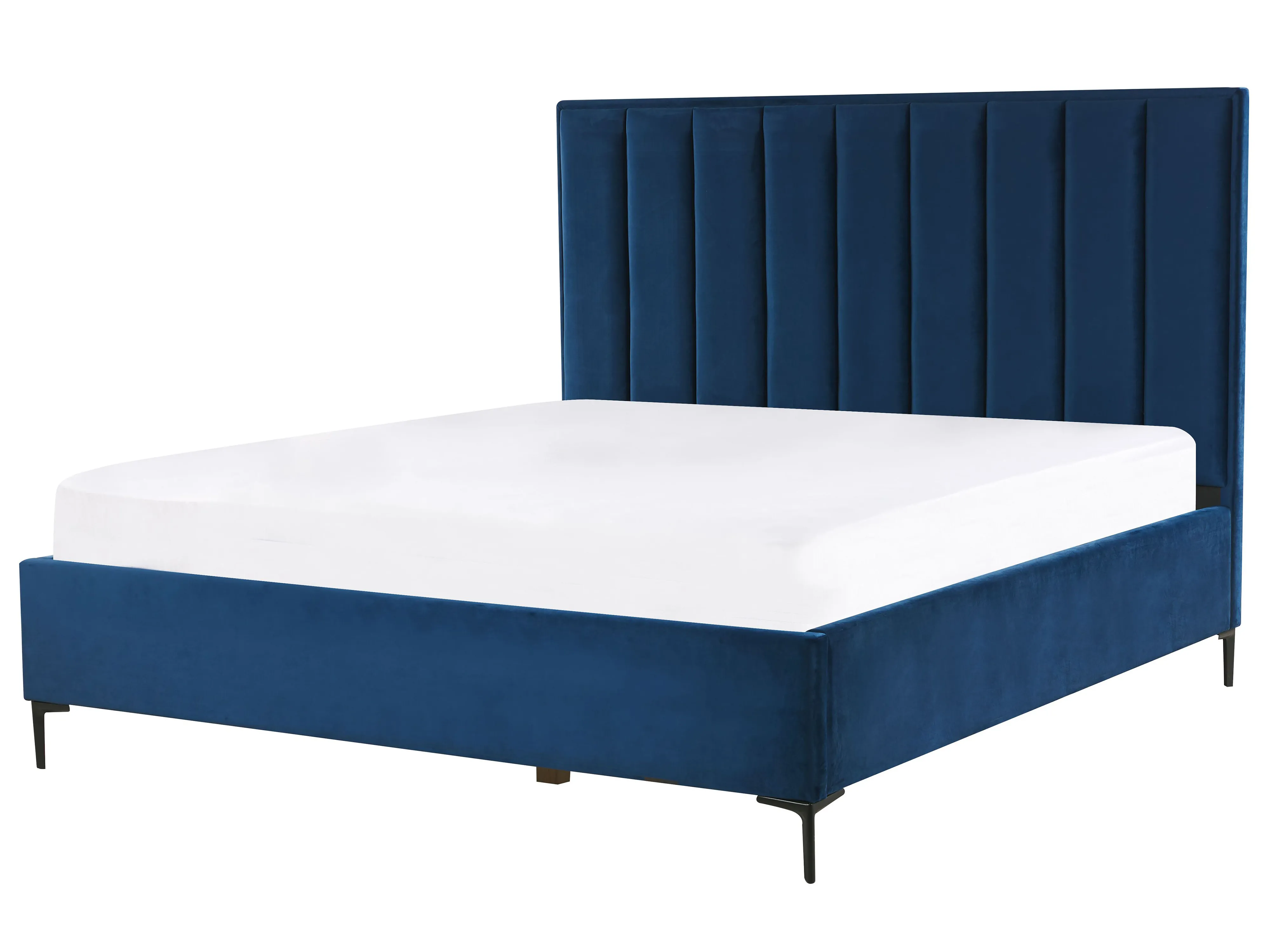 Slaapkamerset Fluweel SEZANNE 180 x 200 cm Marineblauw