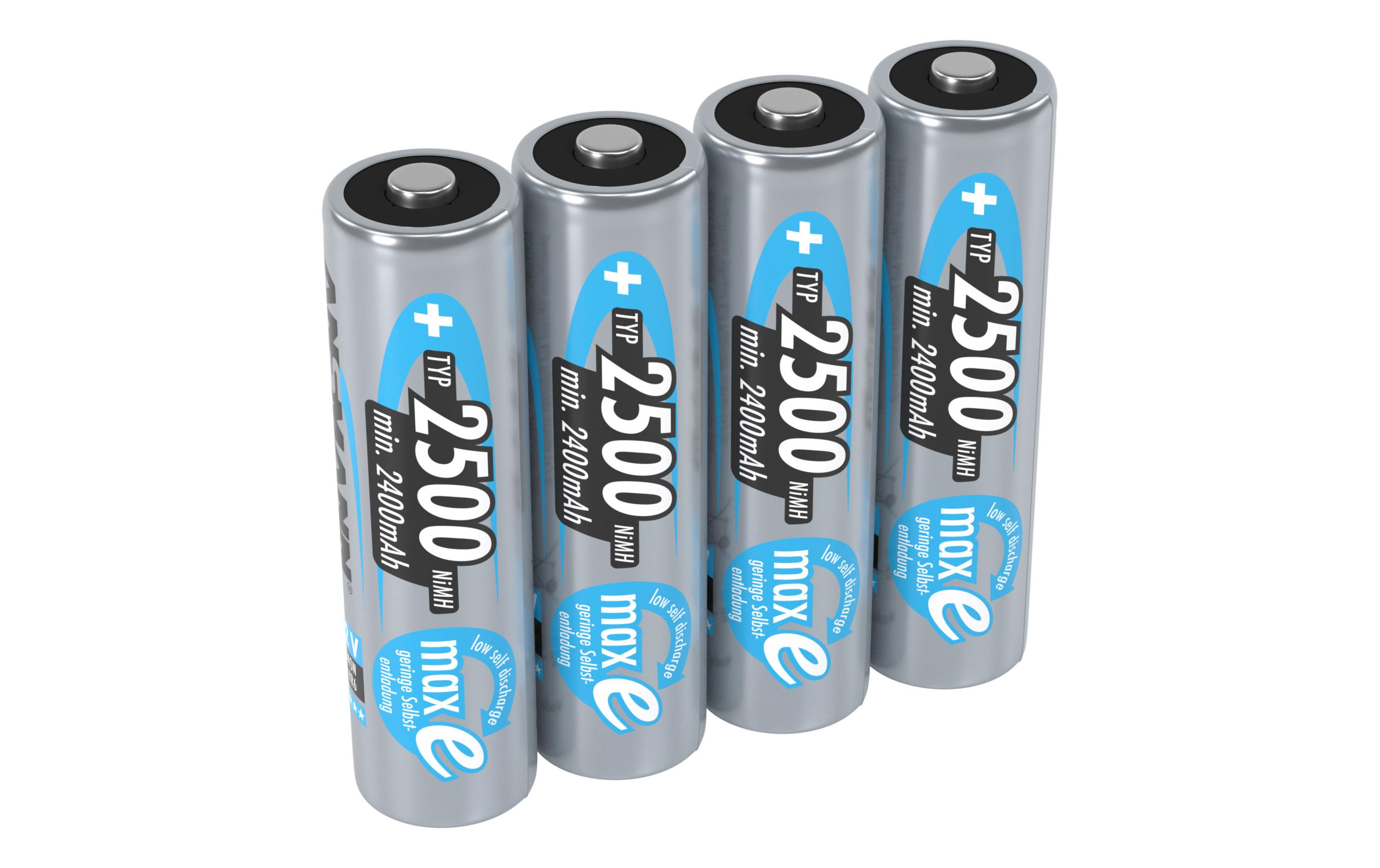 Akku Typ 2500 NiMH AA 2500 mAh, 4 StückAA-Akkus im 4er-Pack