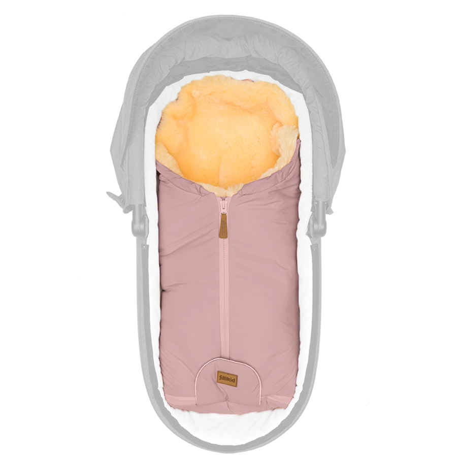 fillikid Winterfußsack Pamir für Babyschale Echtfell Altrosa