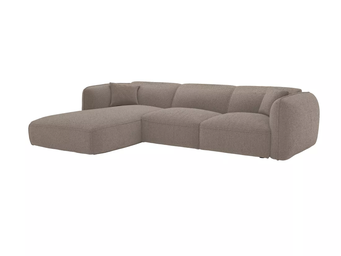 Canapé d'angle gauche en tissu taupe CAMILIO de Maison Céphy