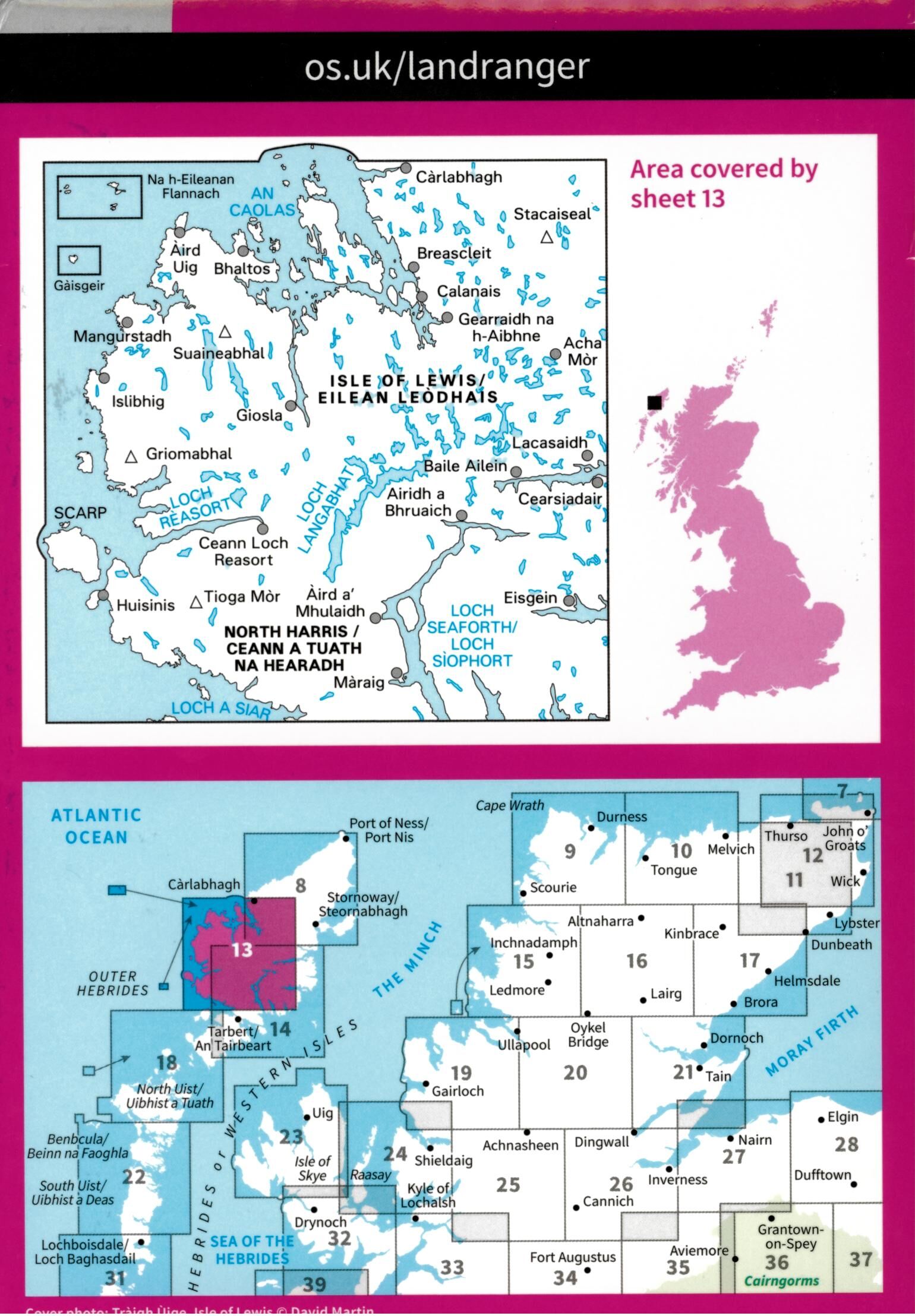 ORDNANCE SURVEY - 13 GB WEST LEWIS 1 50 000