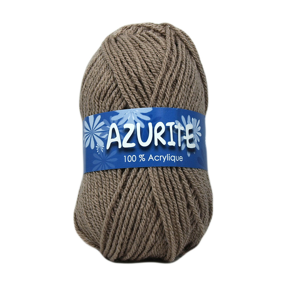 Lot de 10 pelotes de laine AZURITE marron chamois