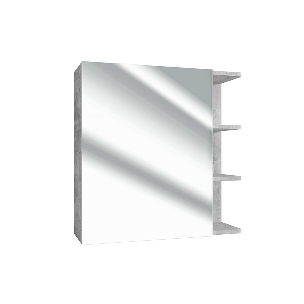 VICCO Badspiegel FYNN 62 x 64 cm Grau Beton - Spiegel Spiegelschrank Wandspiegel