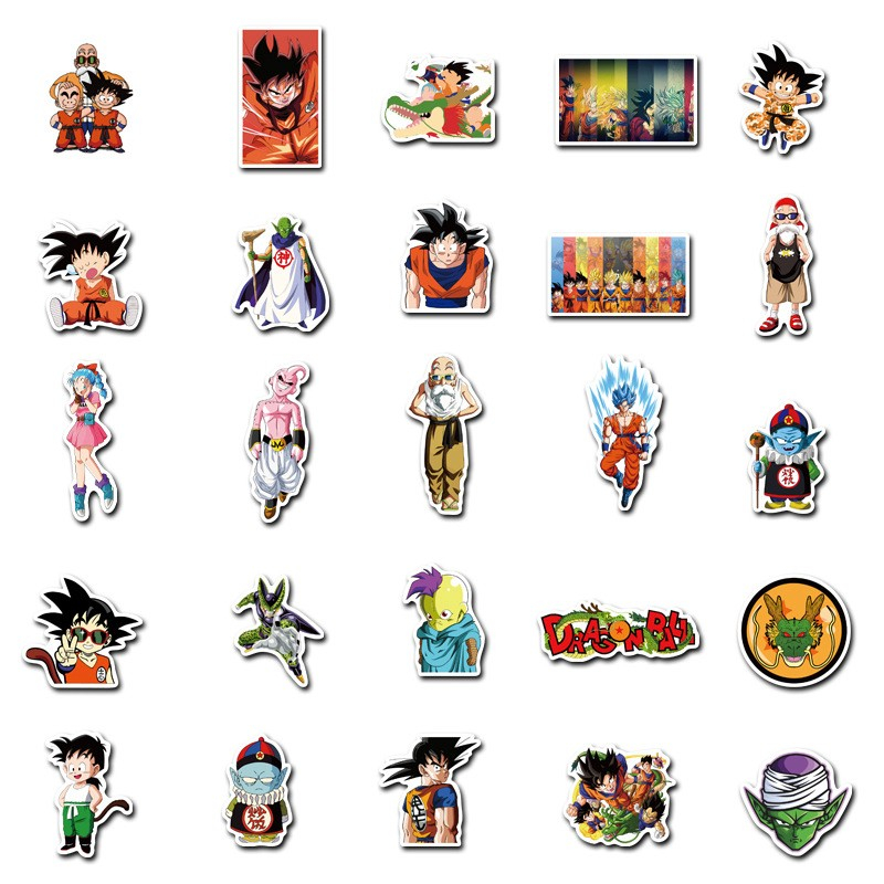 (50er Set) Anime Sticker Wasserfeste Aufkleber für Flaschen / Koffer / Fahrrad / Skateboard - Drachen