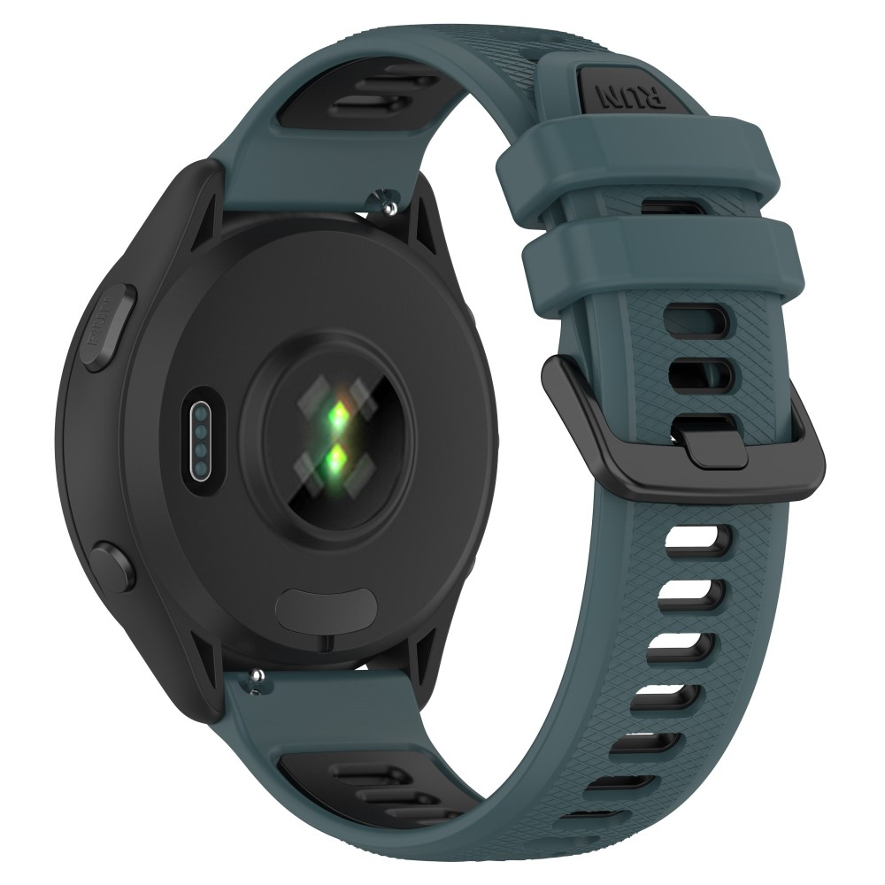 Garmin Venu 2S Silikon Sport Armband Dual Color (Gelenkumfang: 160 - 210mm) Dunkelgrün / Schwarz