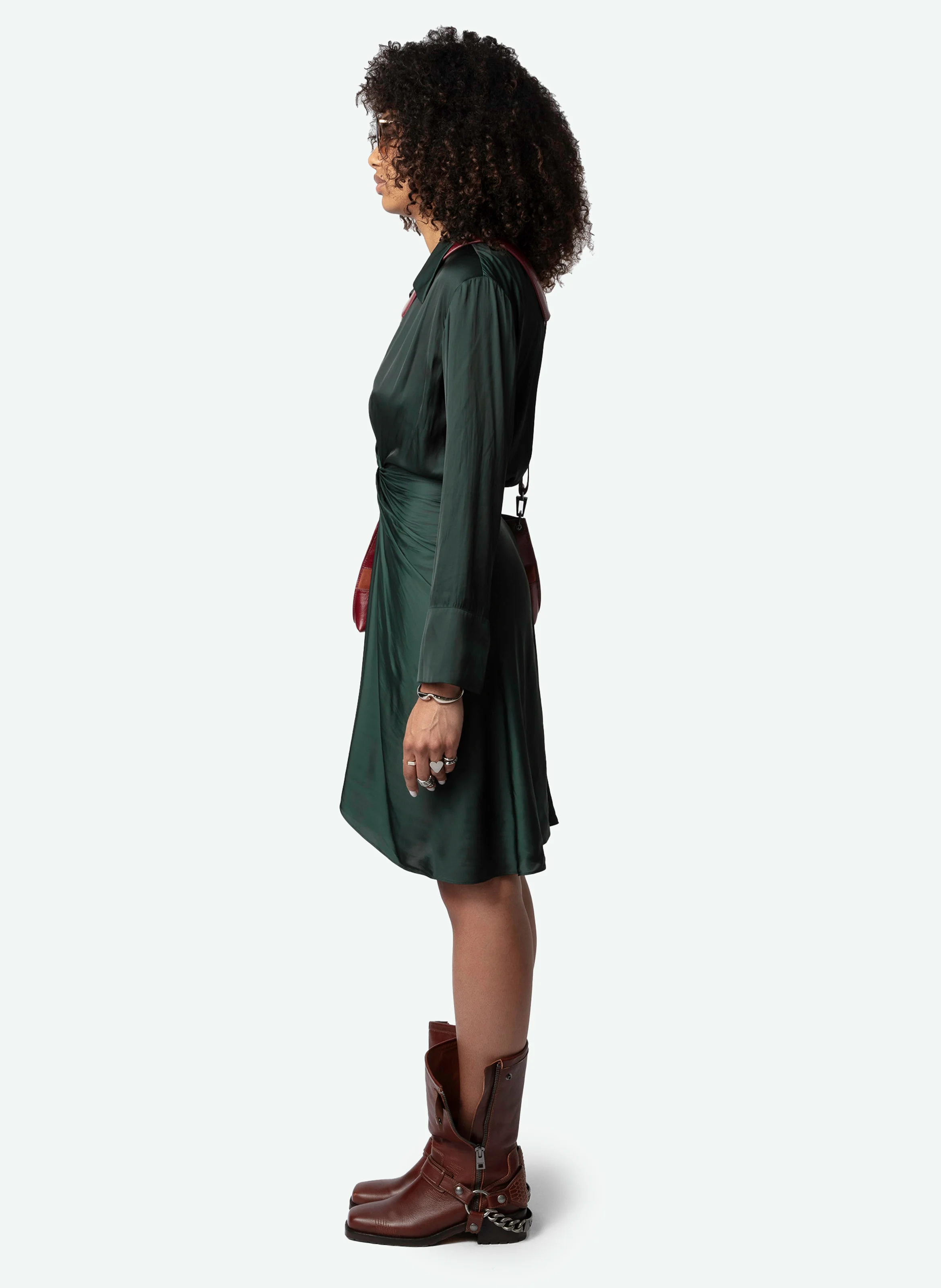ROZO - Robe midi drapée | Vert