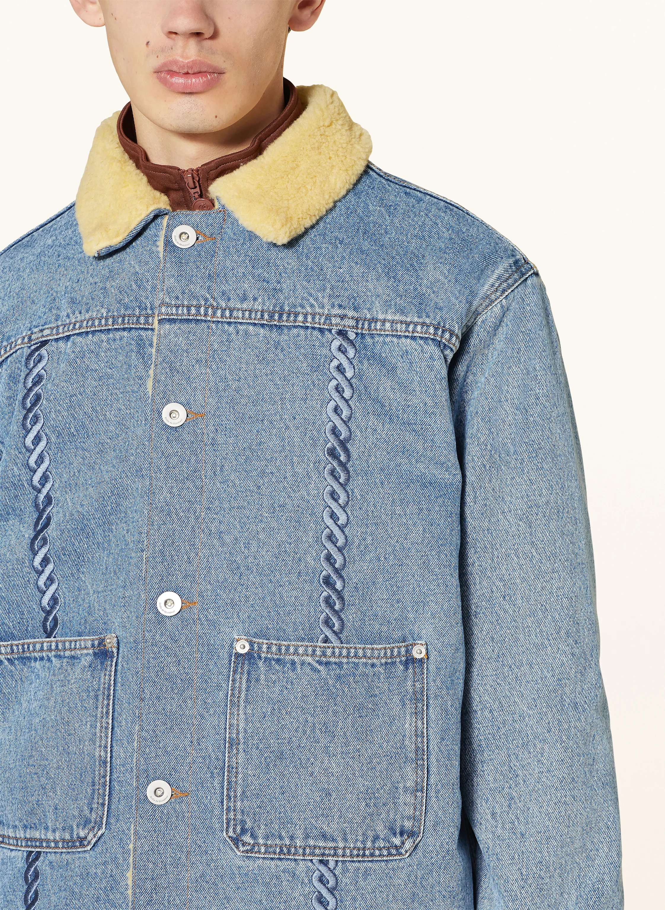 DRÔLE DE MONSIEUR Jeansjacke mit Teddyfell