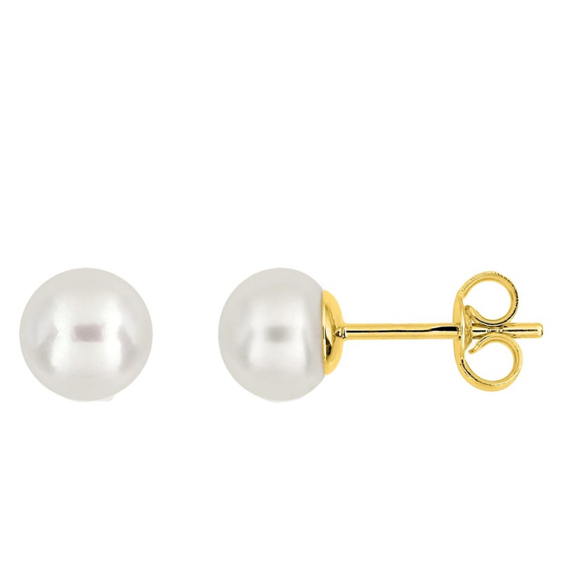 Boucles d'oreilles femme - perle - Or 9 Carats