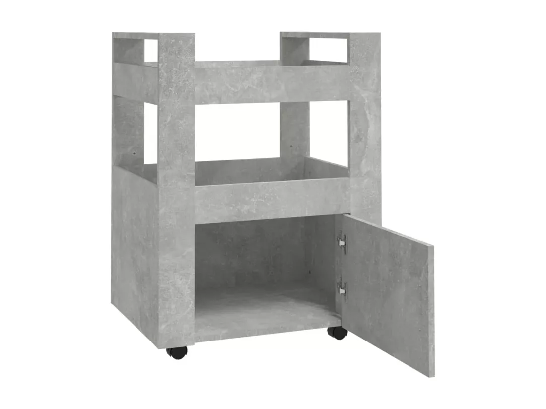 Chariot de cuisine Gris béton 60x45x80 cm Bois d'ingénierie