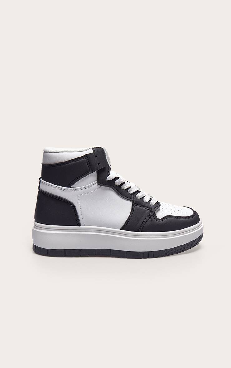 Monochrome Baskets Montantes À Plateforme Et Lacets