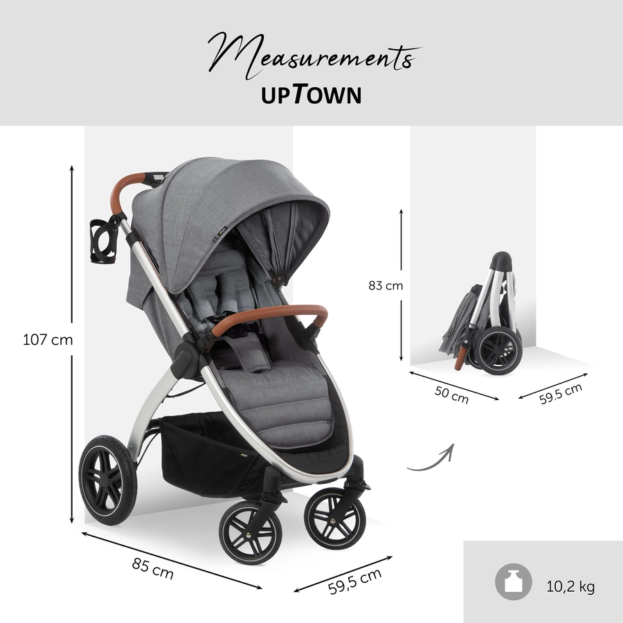 hauck Buggy Uptown Melange Grey